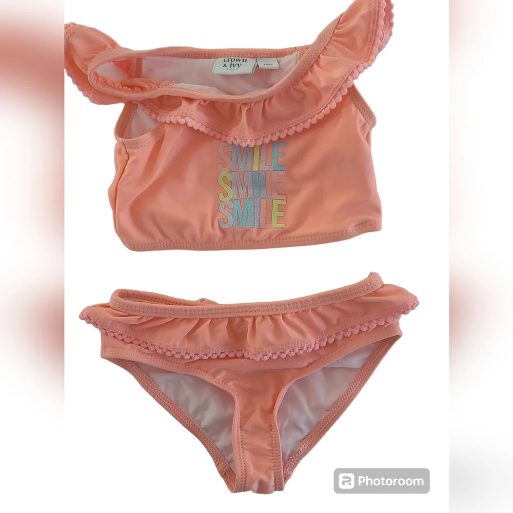 Crown & Ivy Baby Girl Swimsuit Two Piece Size 24 Months